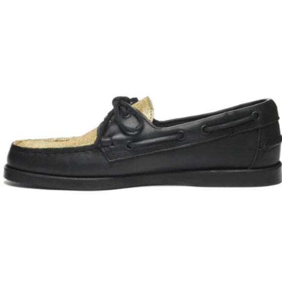NEW SEBAGO  wome Leather Portland Vamp Glitter Flats black 253 - Picture 3 of 8